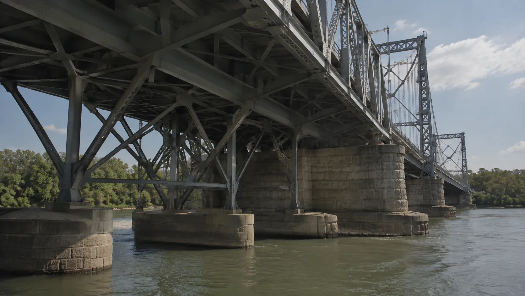 A steel bridge structure representing the evidence, assumptions, costs and conditions beneath a decision.